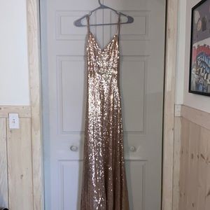 ROSE Gold Prom Dress